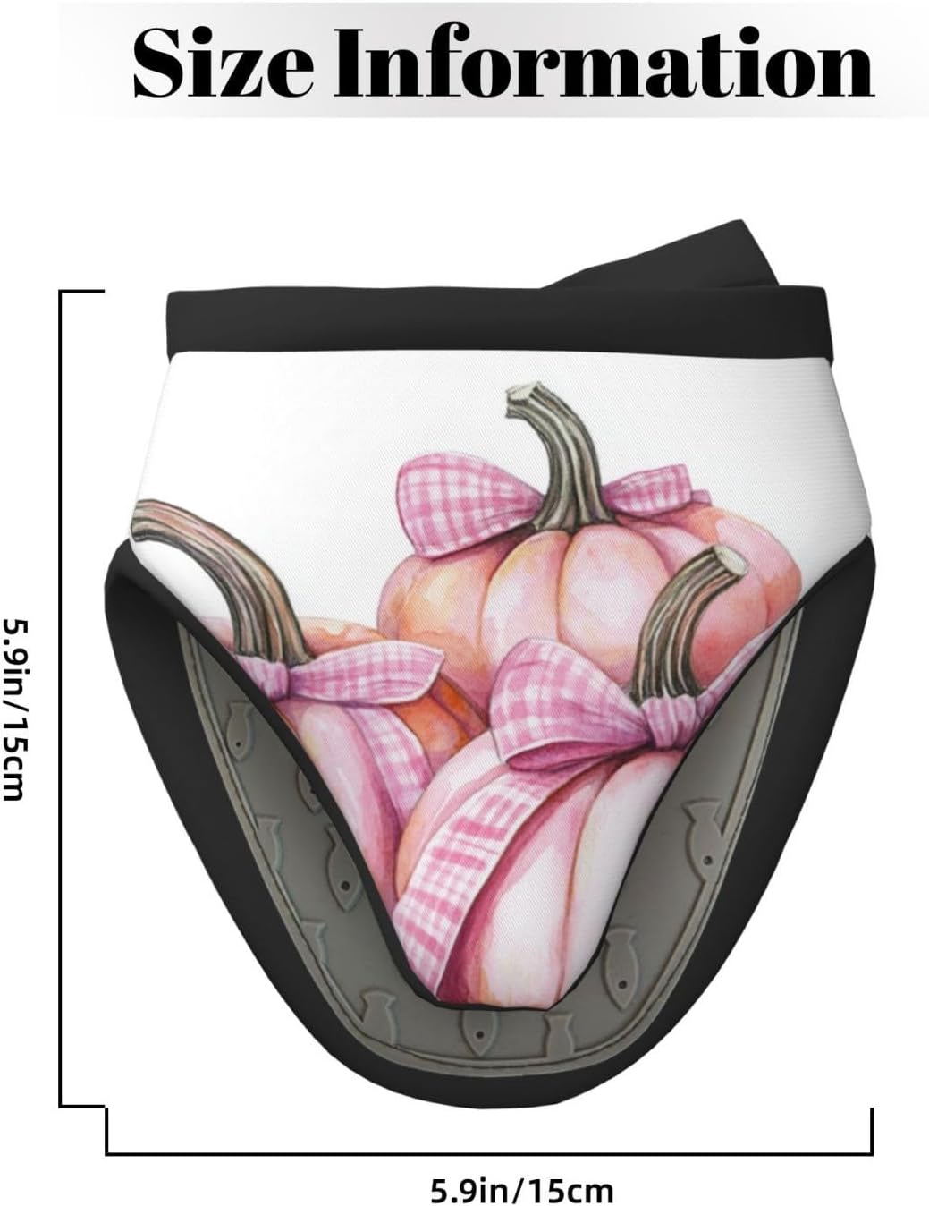 Pink Halloween Pumpkins Mini Silicone Oven Mitts Heat and Slip Resistant Kitchen Mittens