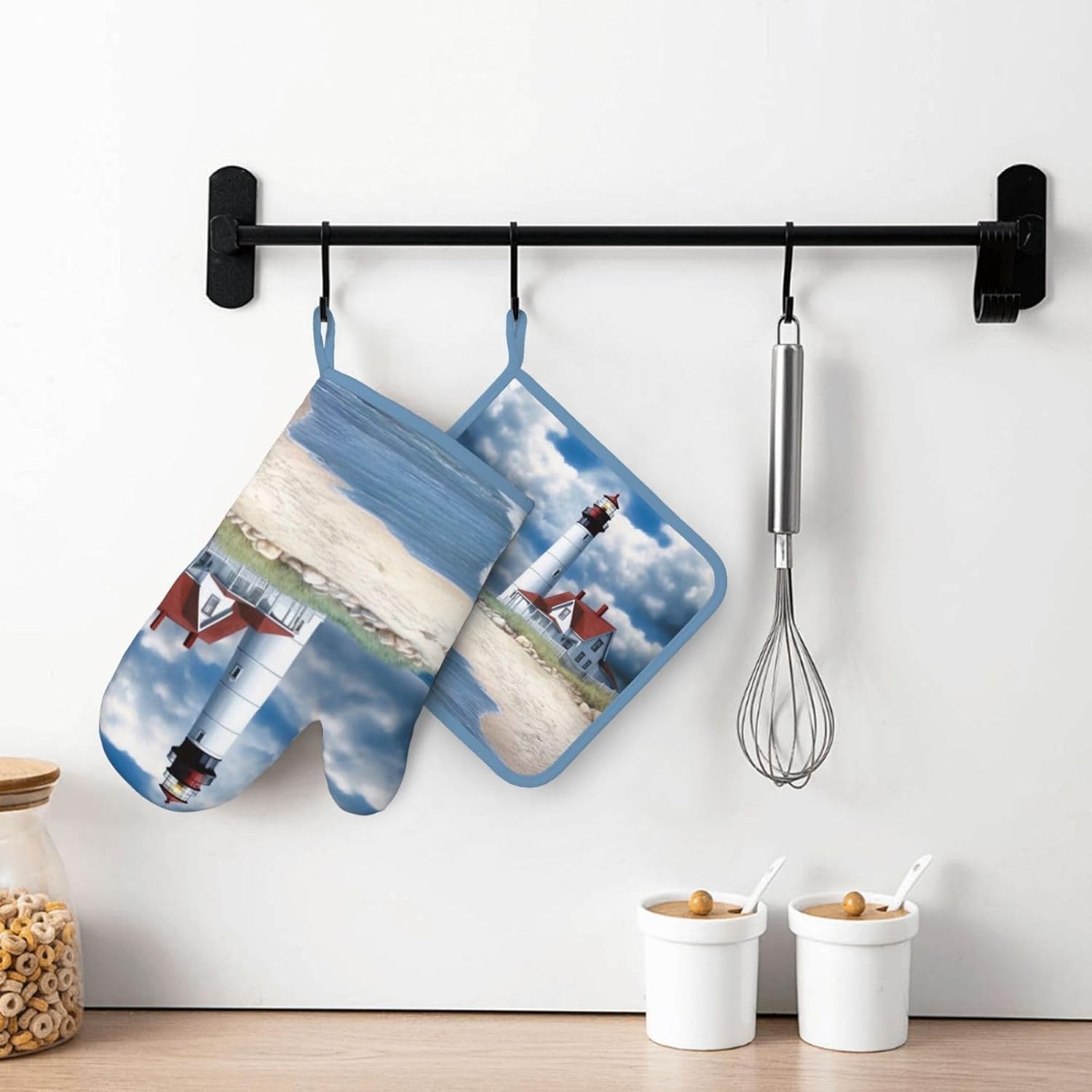 Oven Mitt Potholder Set - Denim Design Heat Resistant waterproof