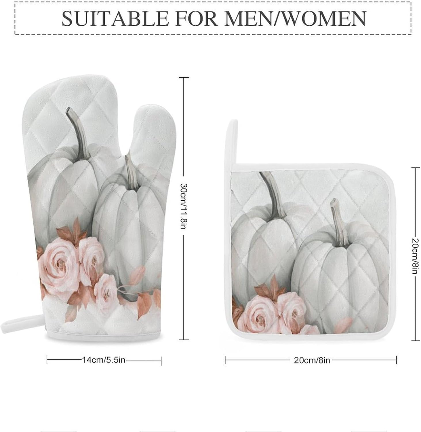 Fall-Themed Oven Mitts Pot Holders Set by NexmeiliTe