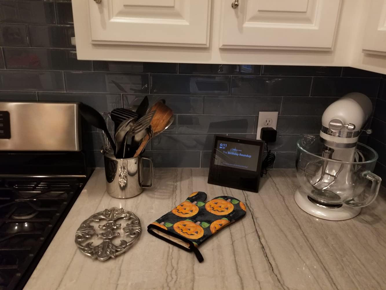 Festive Halloween Jack-O-Lantern Oven Mitt