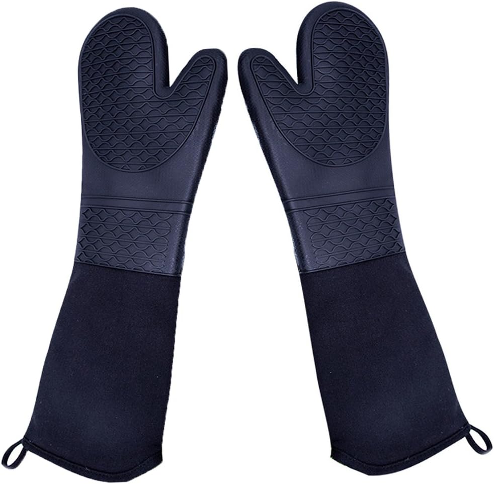 Heat-Resistant Silicone Oven Mitts with Extra Long Protection