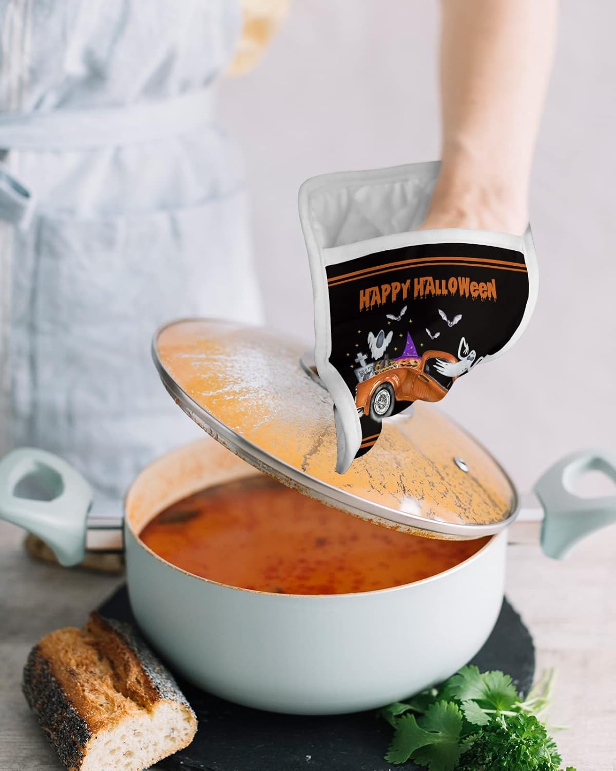 HilariousM Spooky Halloween 5PCS Pot Holders Desktop Potty Holder Heat-Resistant Kitchen Gadgets