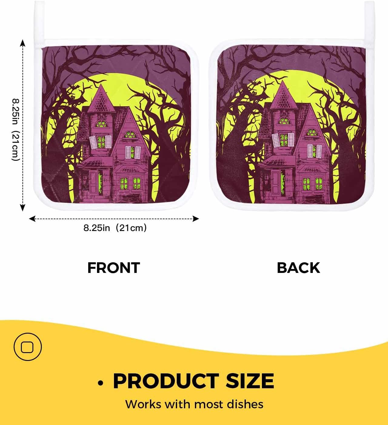 Festive Halloween Pot Holder Heat Insulation Oven Mitt Easy Clean Loop Trivet