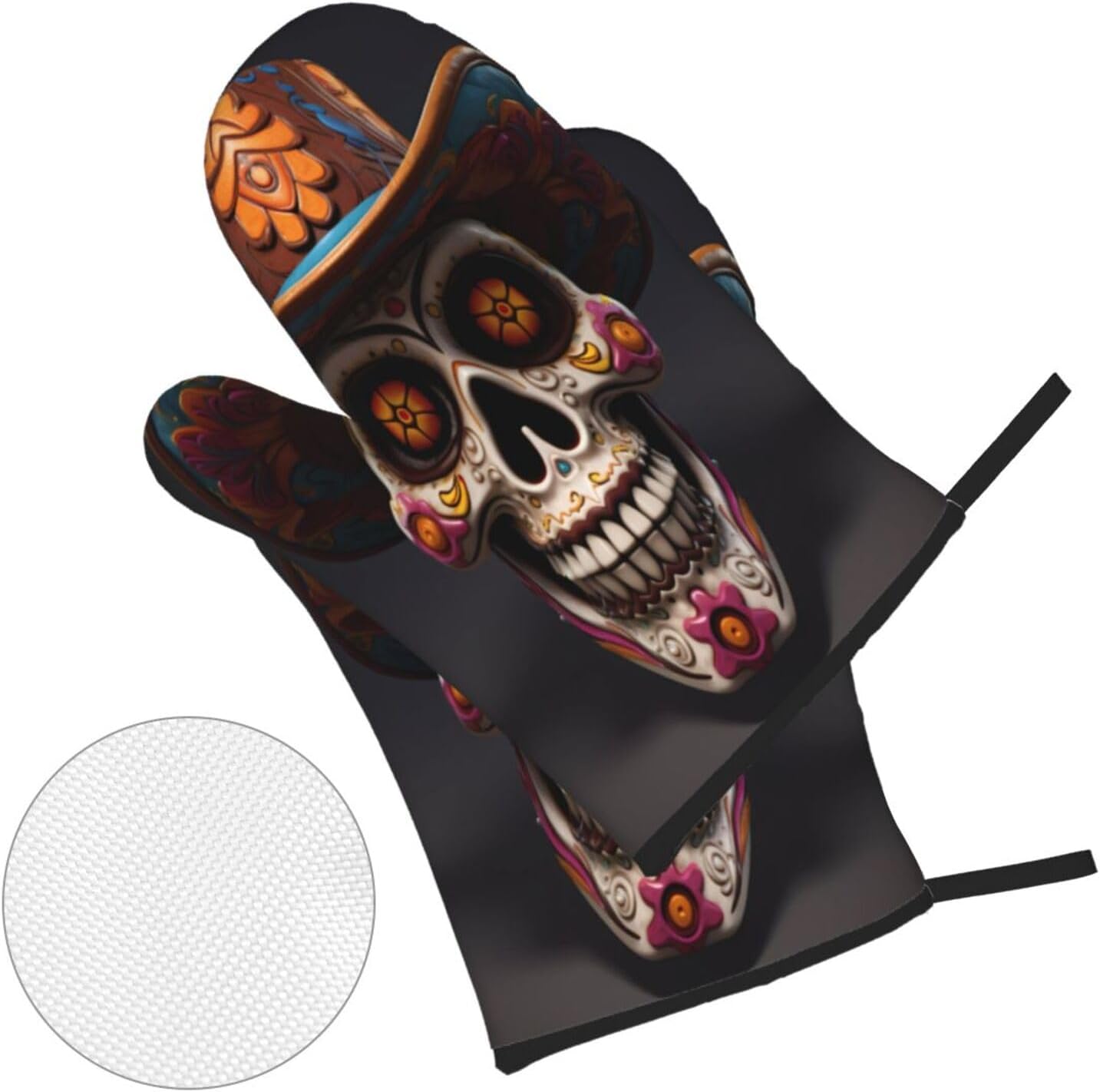 Halloween-Oriented Heat-Resistant Oven Mitt Set for Kitchen Use