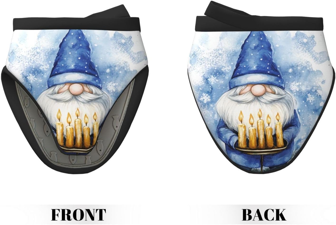 Hanukkah Gnome Silicone Oven Mitts Heat Resistant Kitchen Gloves