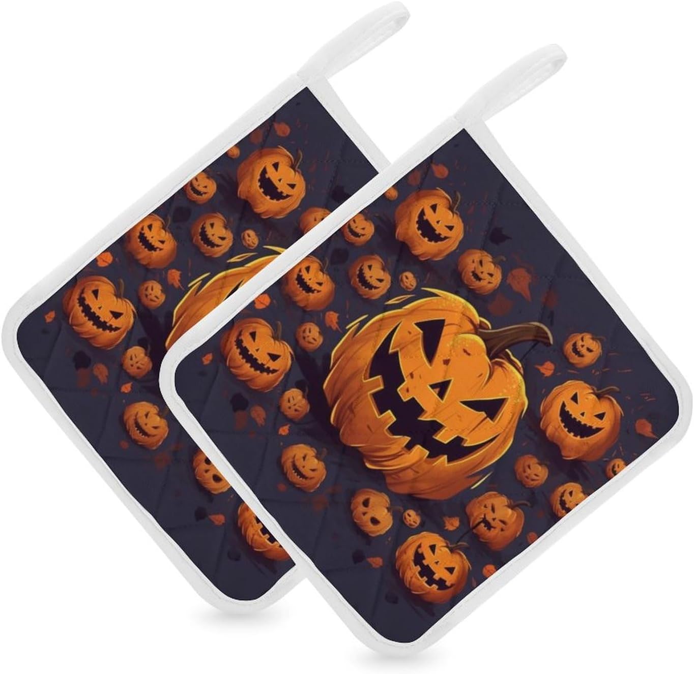 SmtSec Halloween Pumpkin Potholders with Hanging Loops