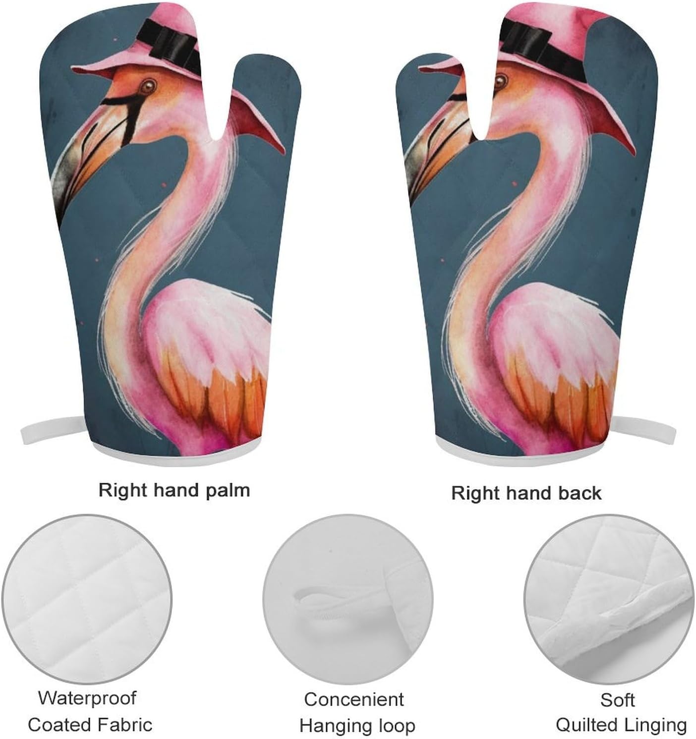 Halloween Flamingo Oven Mitts Set