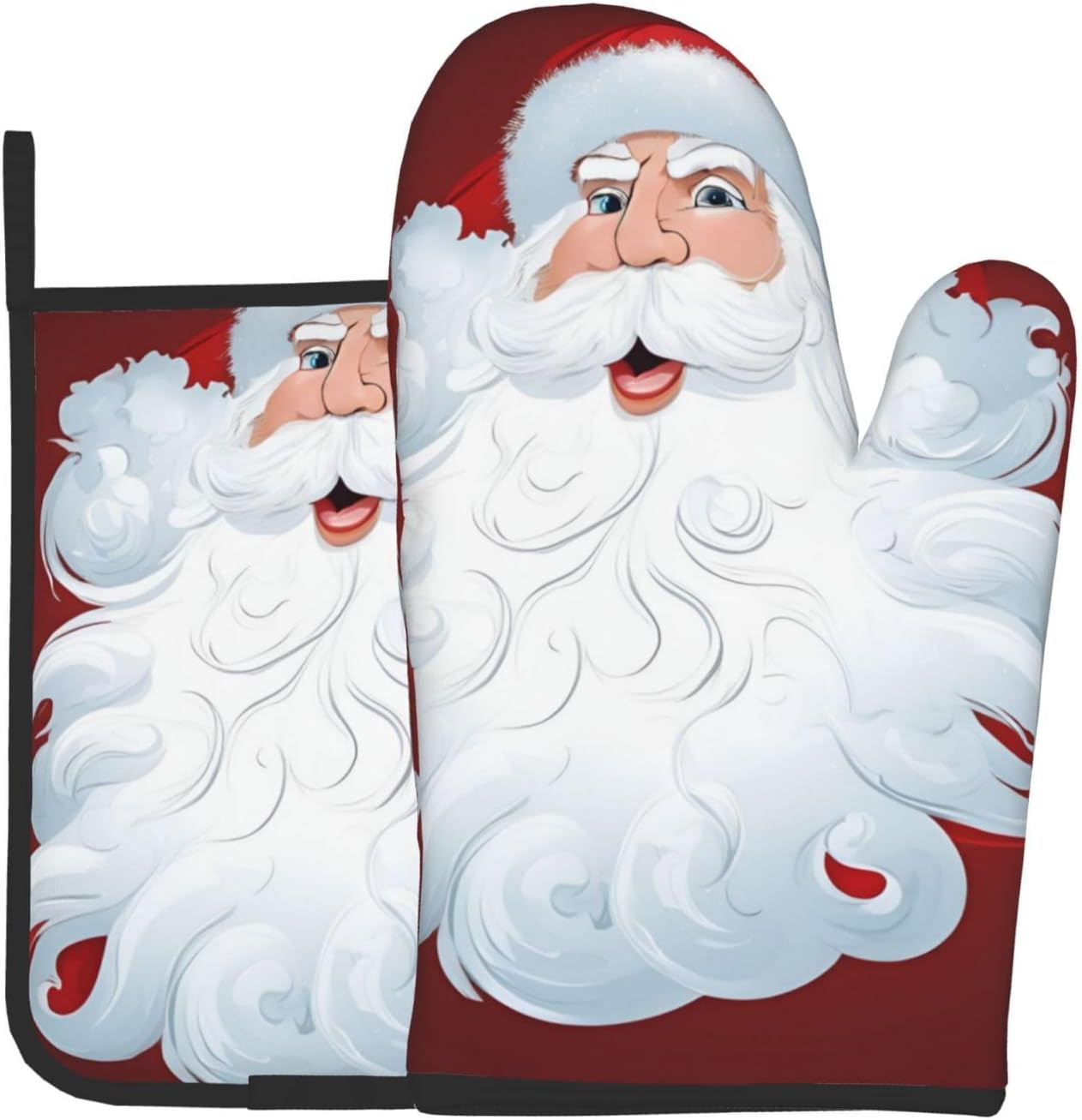 Christmas Day Printed Oven Mitts and Pot Holders 2 Piece Set