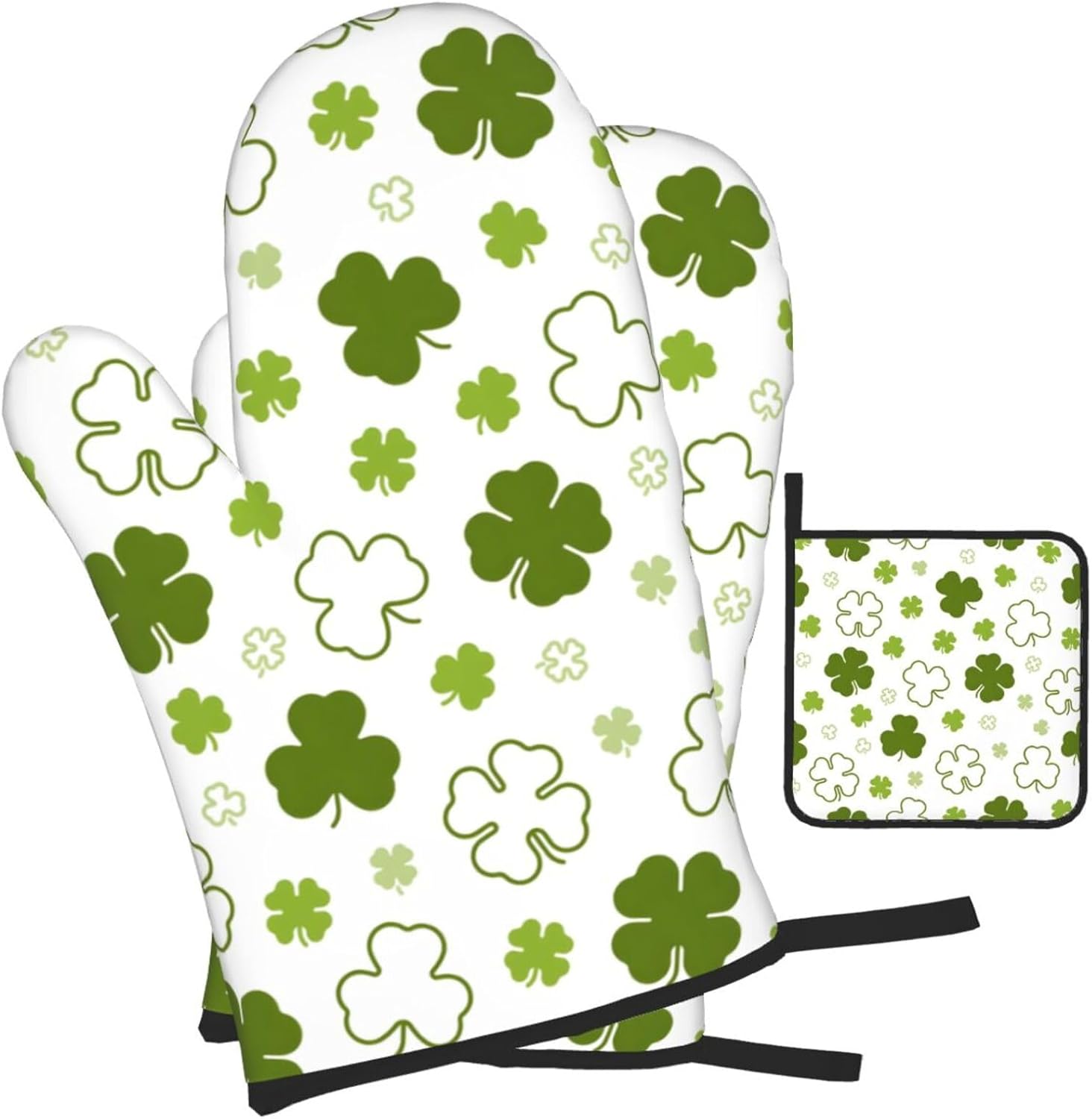 St Patricks Day Heat-Resistant Oven Mitts Poholders Set
