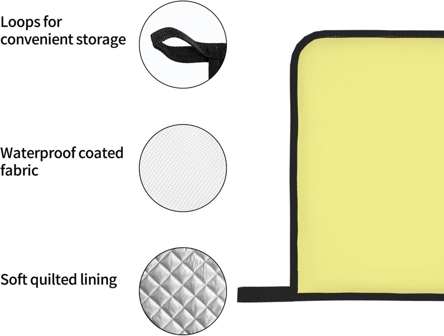 Curdesi Heat-Resistant Oven Mitts Set 4PCS Pale Yellow