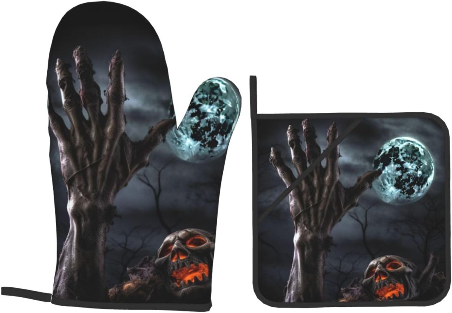 HD Halloween Zombie printed Oven Mitts Pot Holders