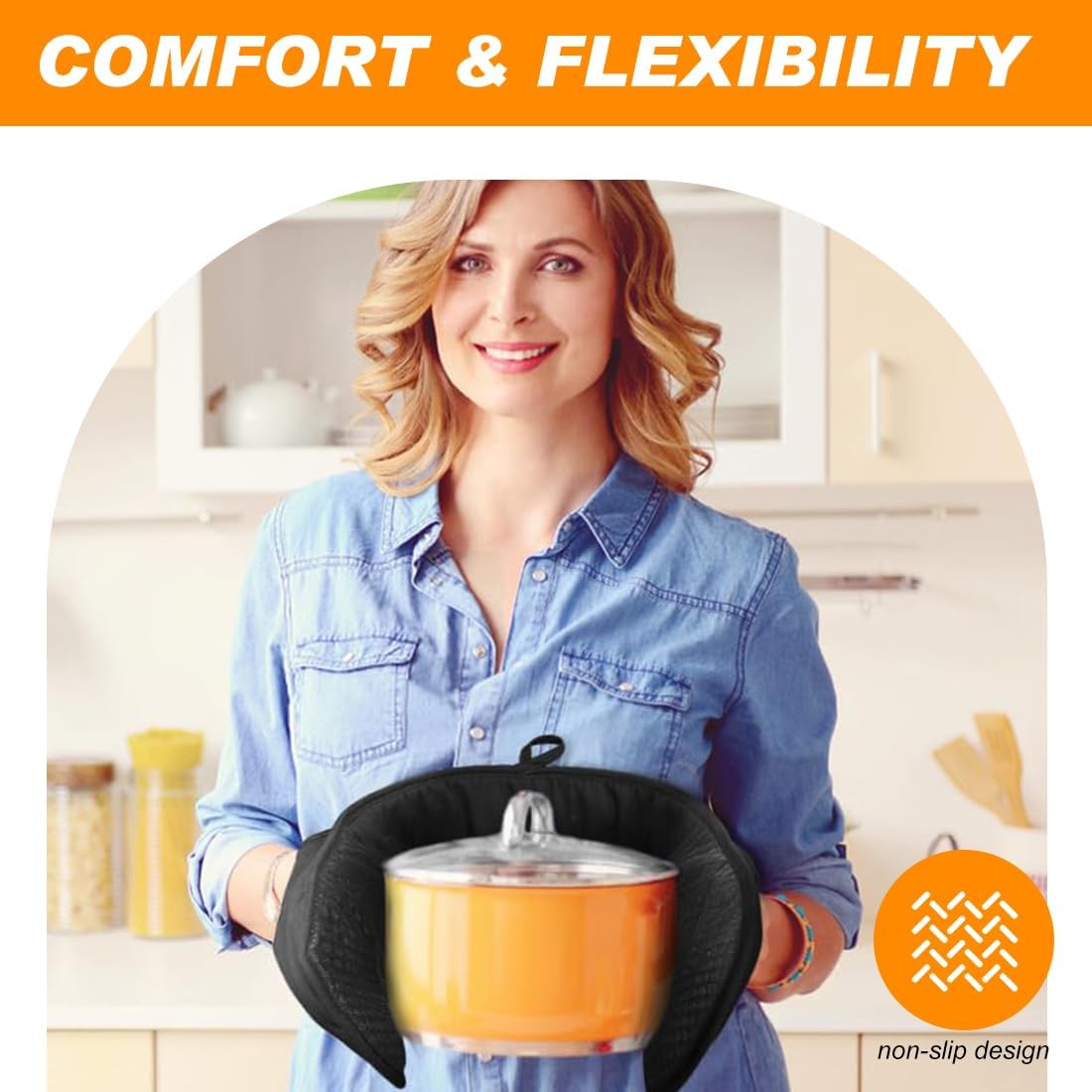 Thick Heat-Resistant Oven Mitt with Non-Slip