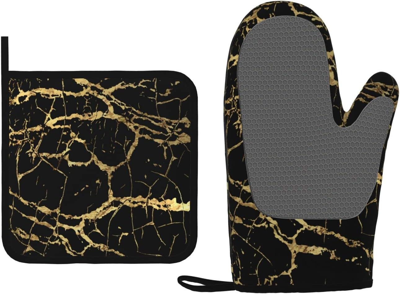 Oven Mitts Potholders - Heat-Resistant Waterproof FUN Design for Cooking