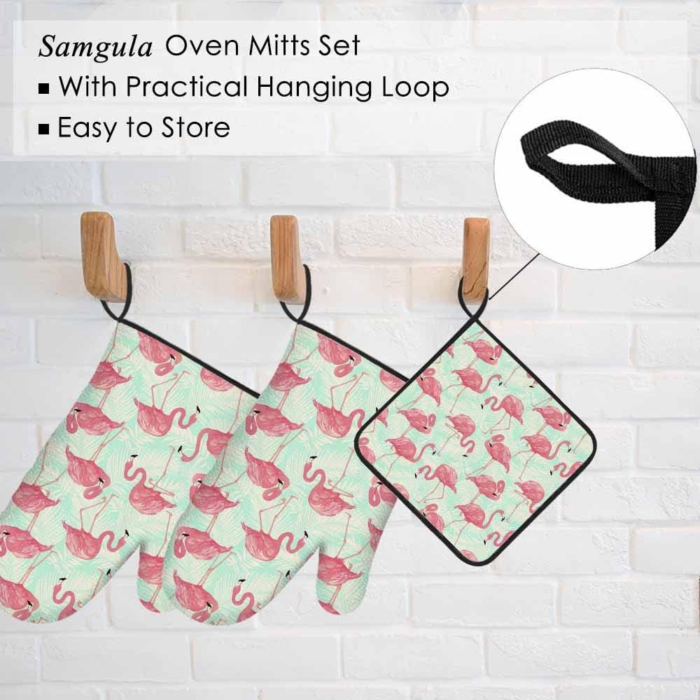 Tropical Heat Resistant Oven Mitt Set