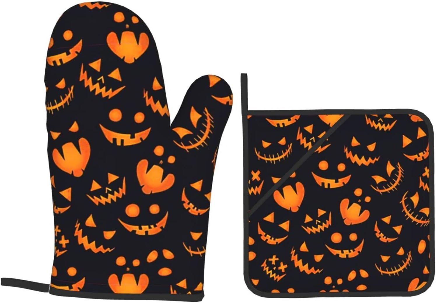 Pumpkin Oven Mitts Heat-Resistant Set of 4