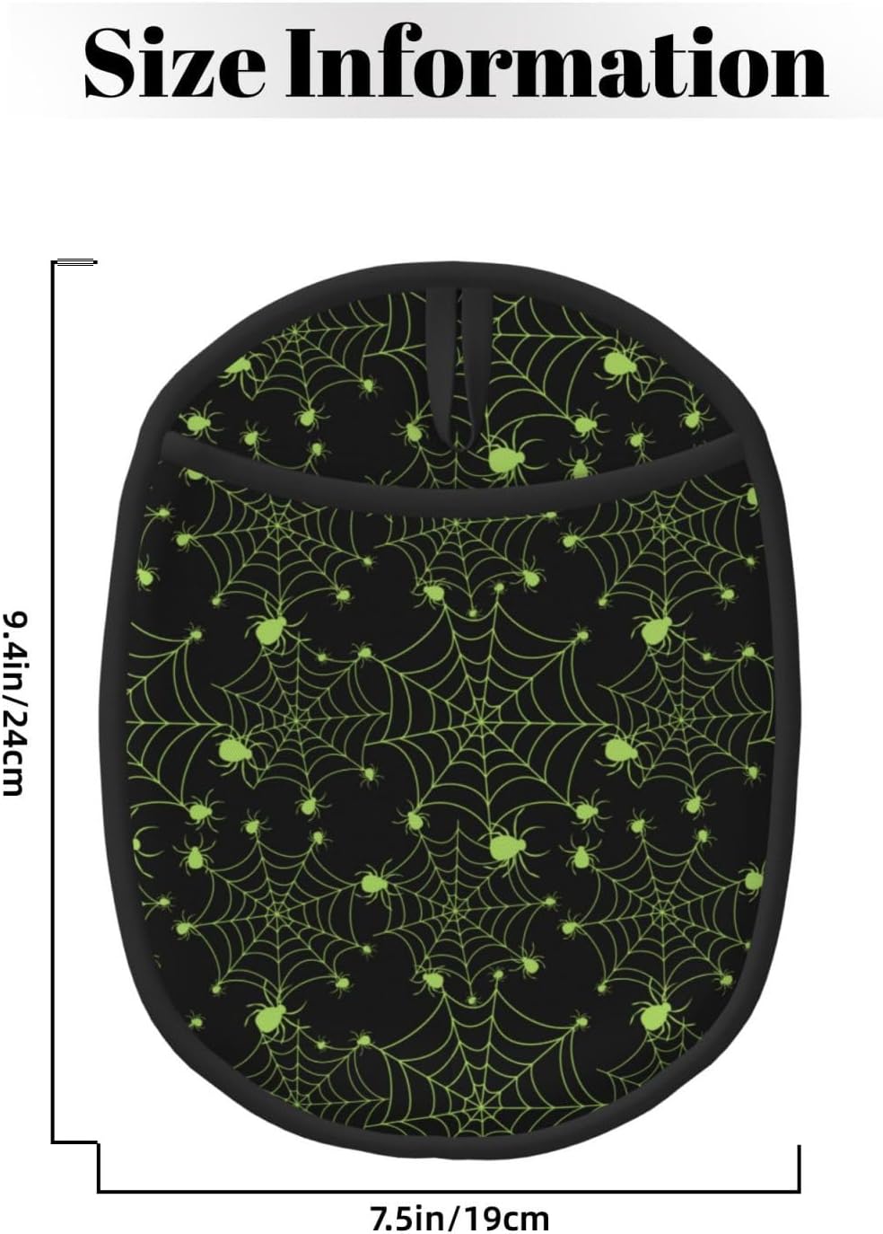 Buewutiry Halloween Green Spiderweb Oven Mitts with Pocket and Hanging Loop