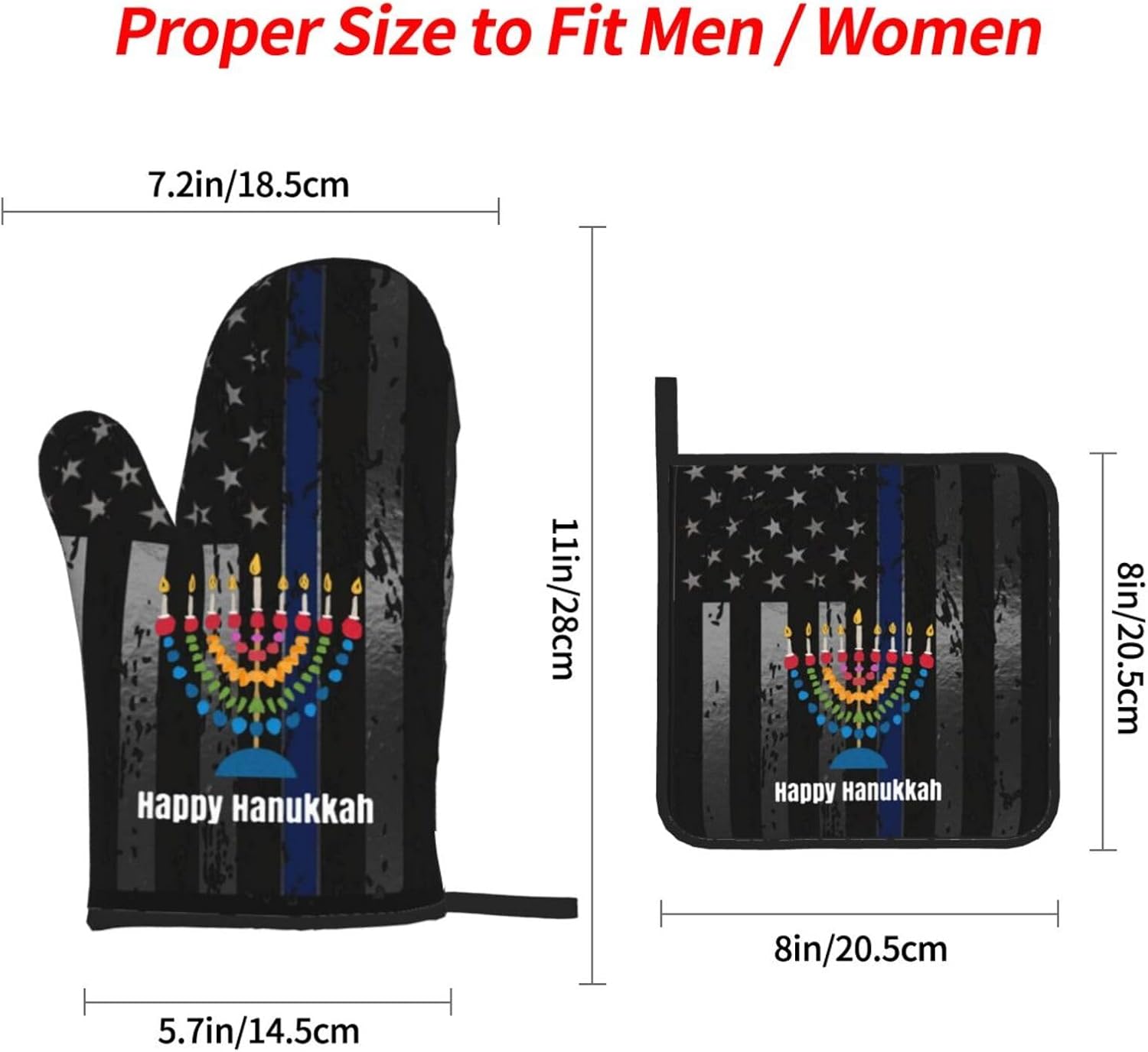 Happy Hanukkah Premium Oven Mitts Set Best