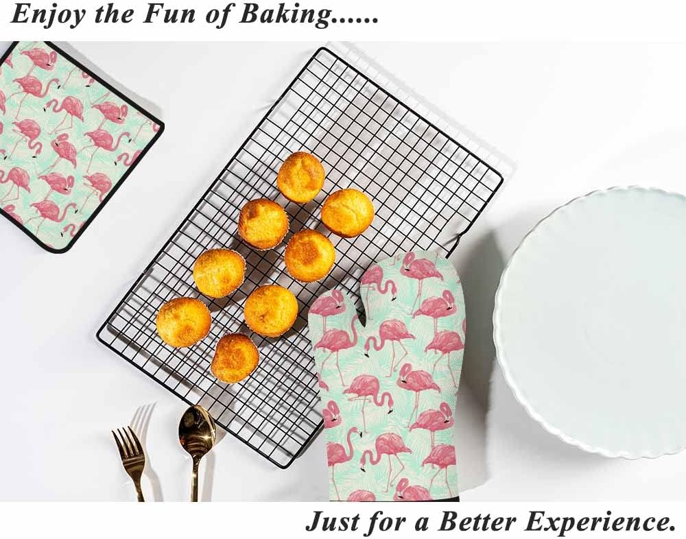 Tropical Heat Resistant Oven Mitt Set