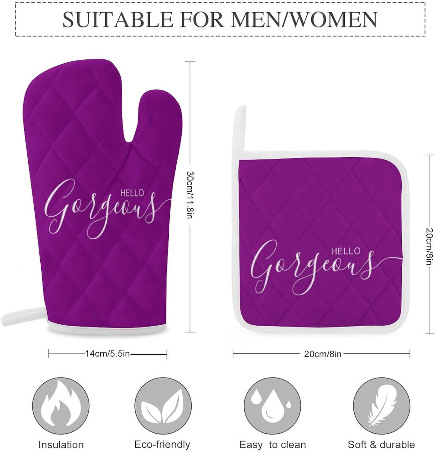 Curdesi 3PCS Oven Mitts Set - Heat Resistant Minimalist Design