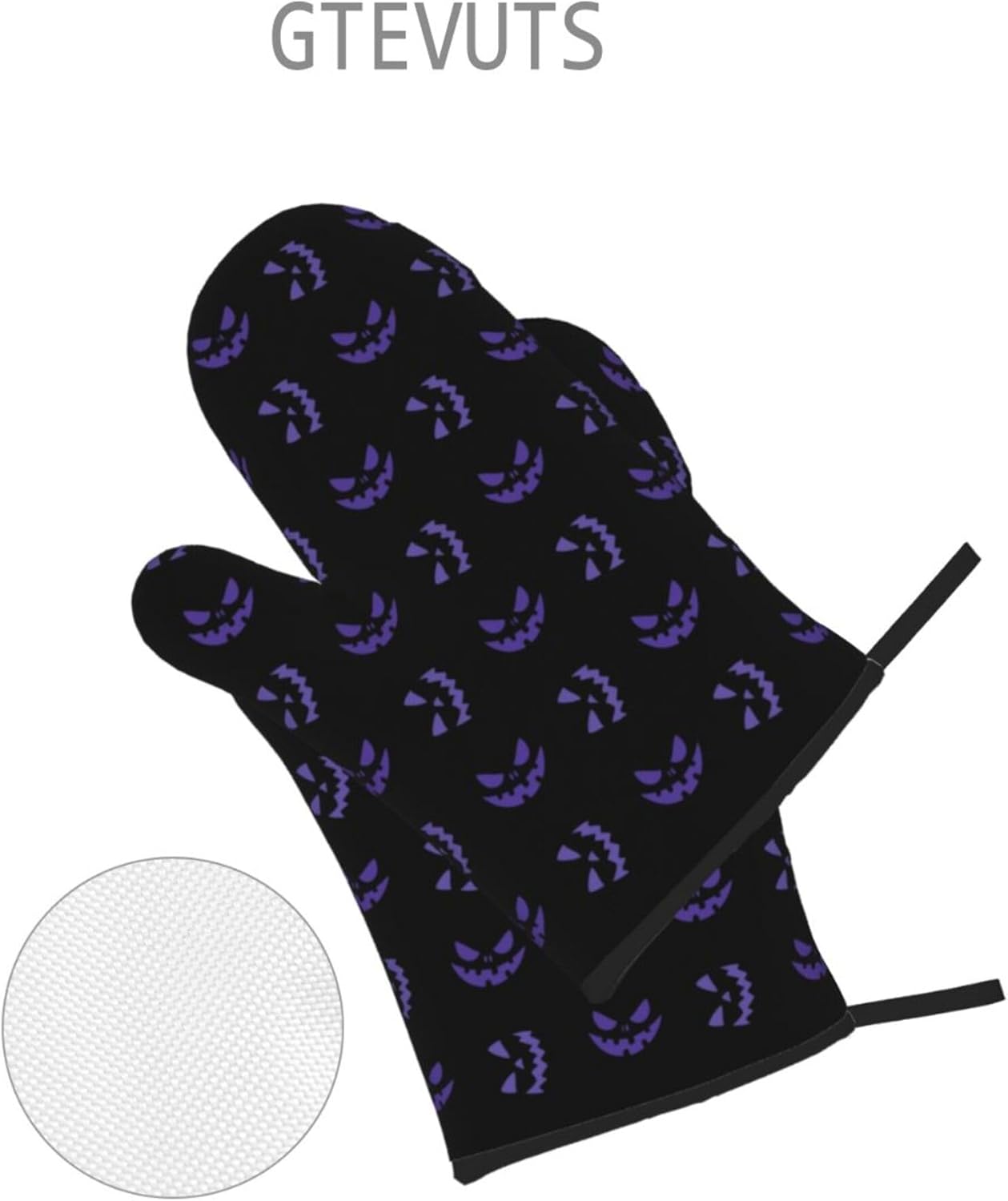 Halloween Purple Scary Ghost Oven Mitts and Pot Holders Sets of 4