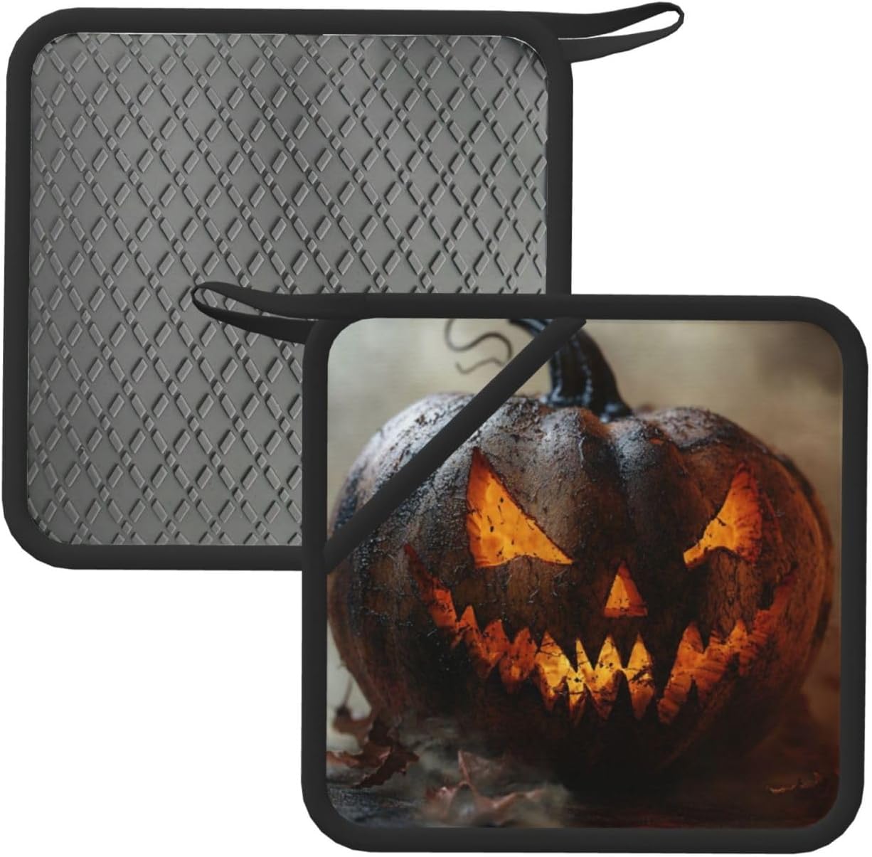 Ruzoap - Set of 2 Silicone Anti-Hot Pads in Halloween Pumpkin Shape