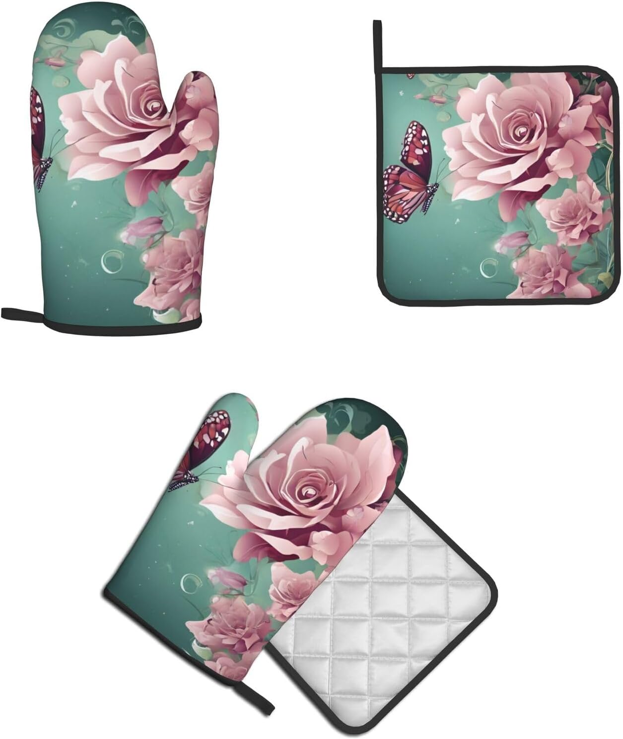 Floral Delight Oven Mitts Set
