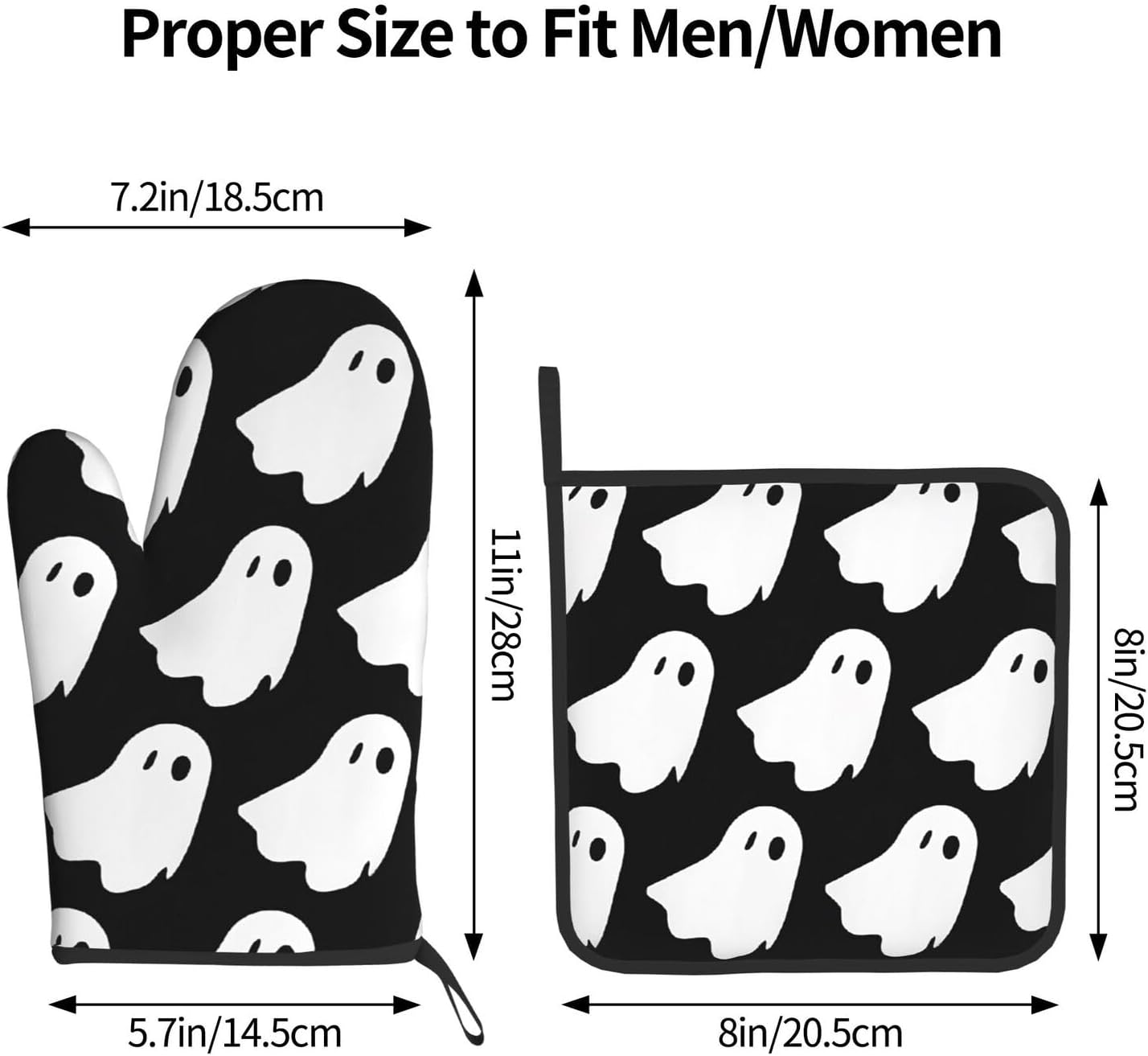 Cute Halloween Oven Mitts Pot Holders Set of 2 Heat-Resistant Kitchen Gloves