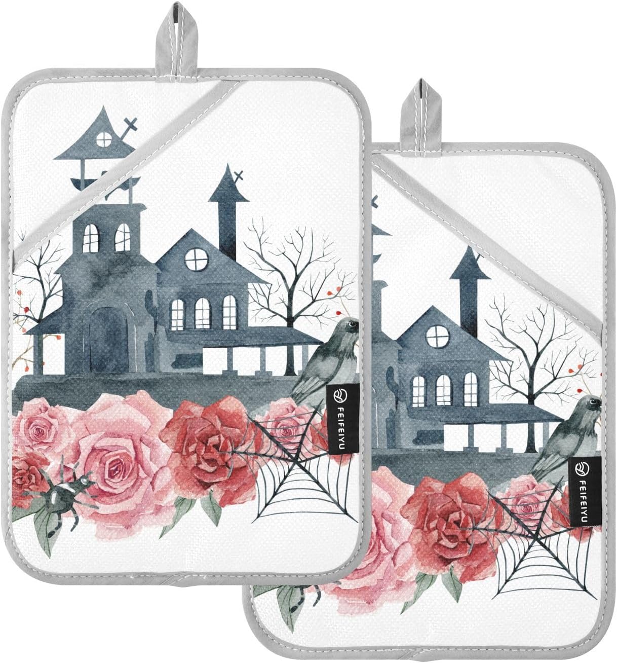 Rose Halloween Potholders with Pockets