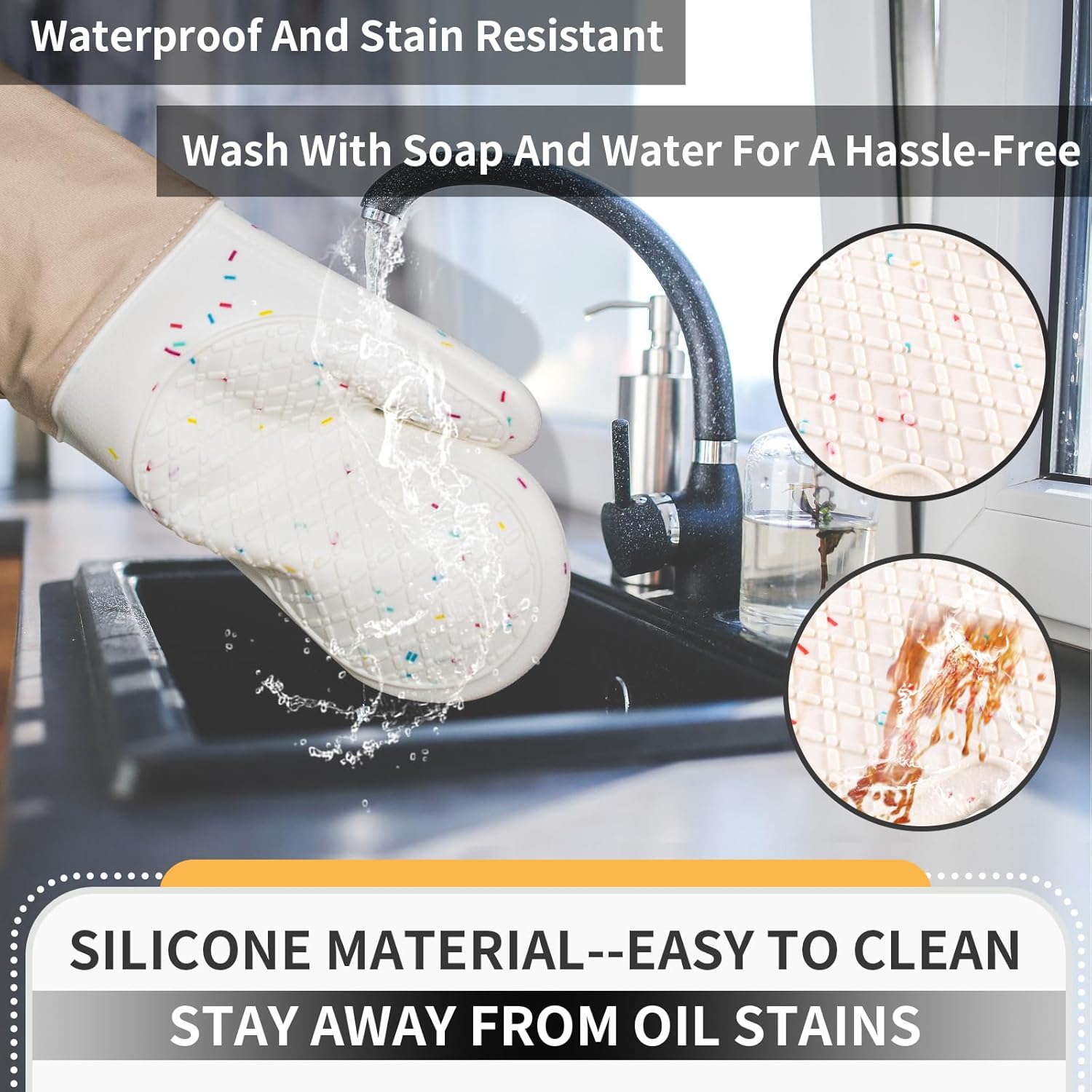 Dorkuova Oven Gloves Heat-Resistant Kitchen Mitts
