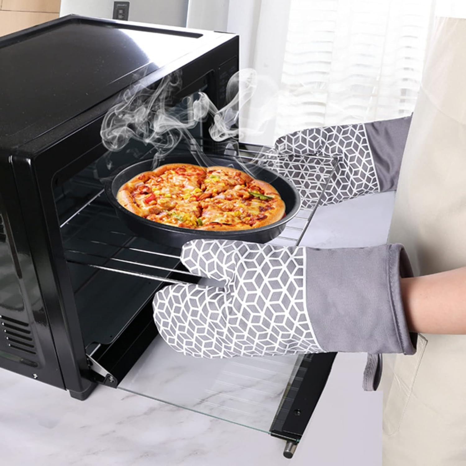 6-Piece Heat-Resistant Oven Mitts Set