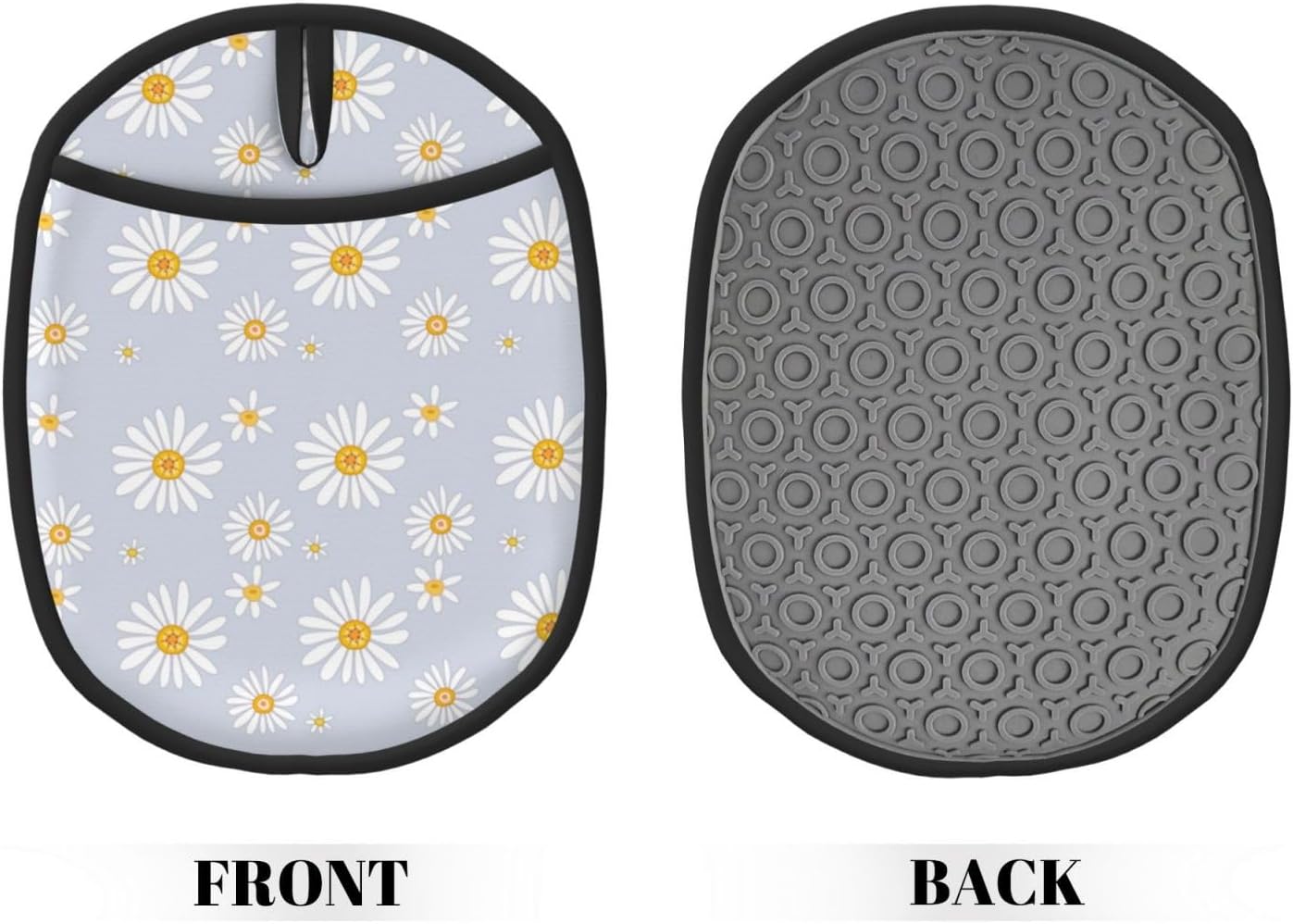 Daisy-Printed Silicone Potholders