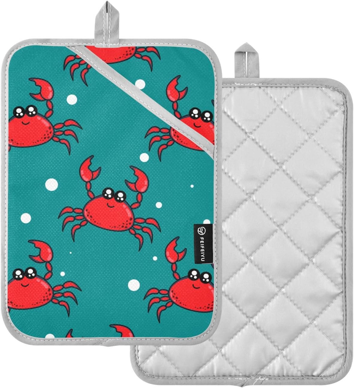 Dalzium Cartoon Crab Potholder Set of 2 Heat Resistant
