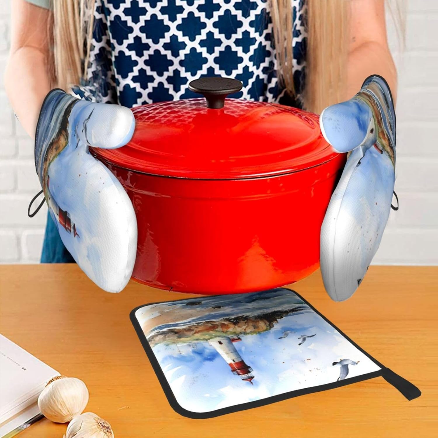 DXTKWL 3-Piece Heat-Resistant Oven Mitts Pot Holders for Safe Cooking