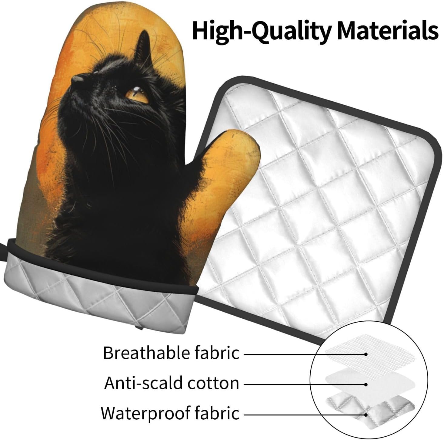 Halloween Black Cat Oven Mitt Pkg