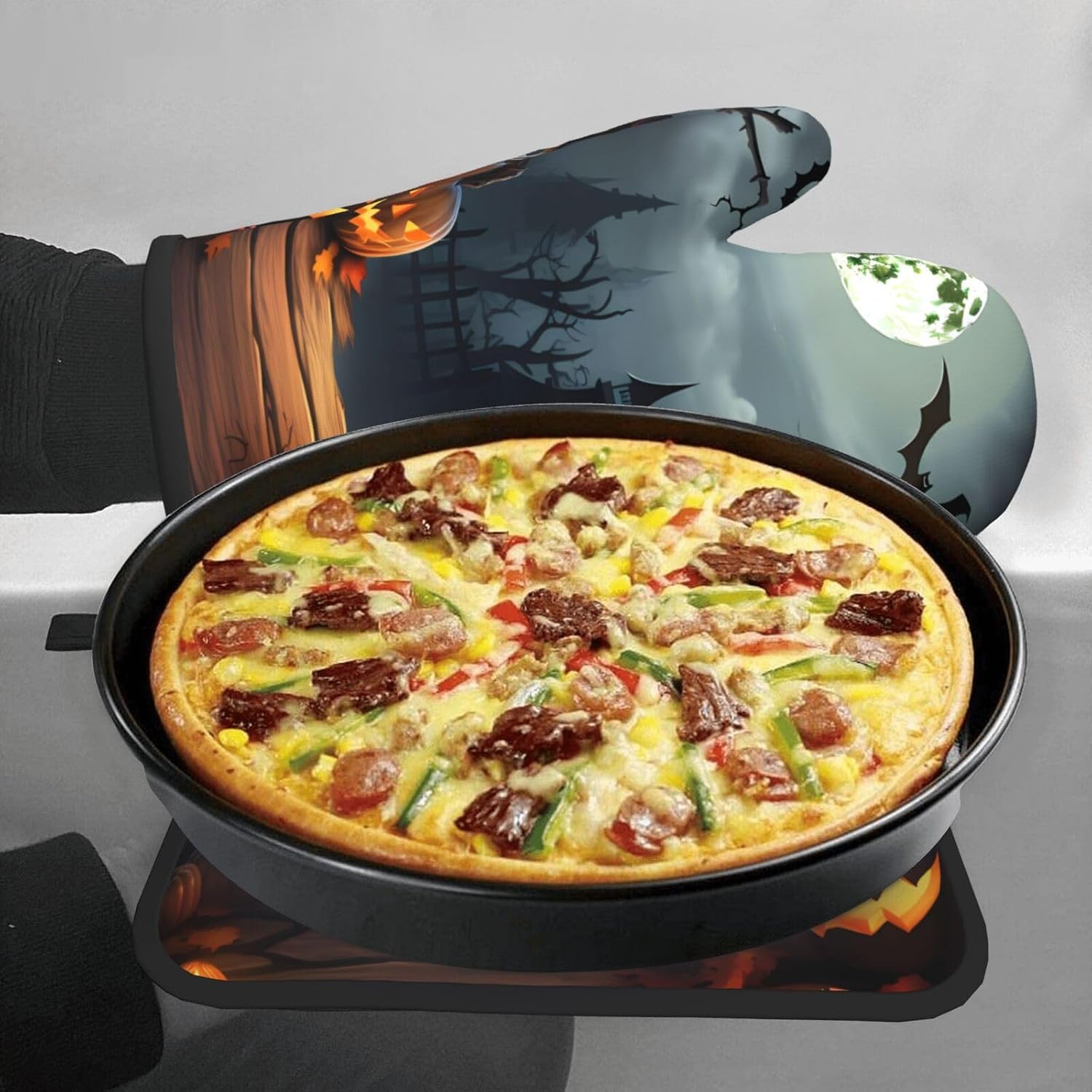 Oven Mitt Pot Holder Set for Baking Grilling