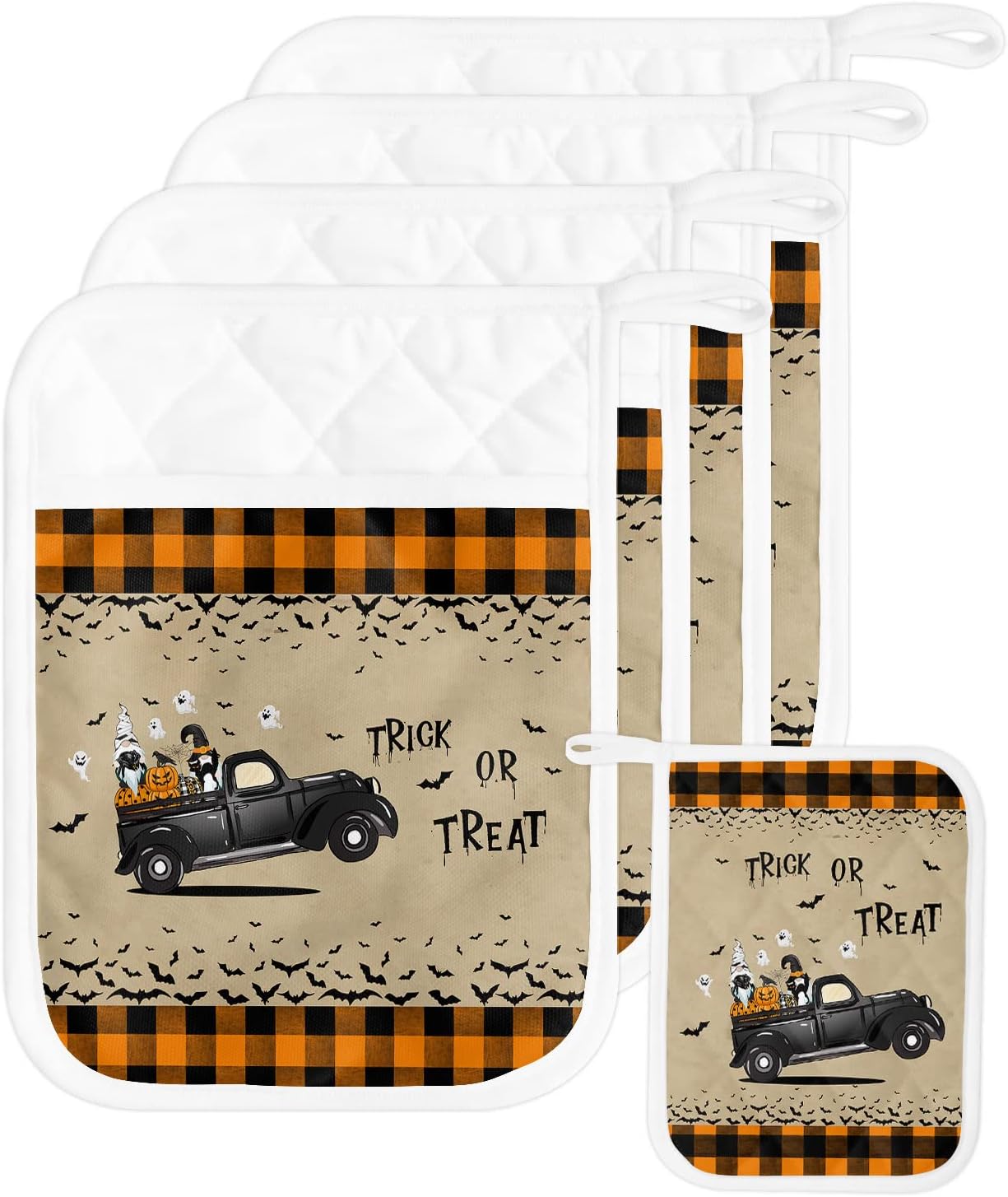 Halloween Truck Pot Holder Set - Heat-Resistant