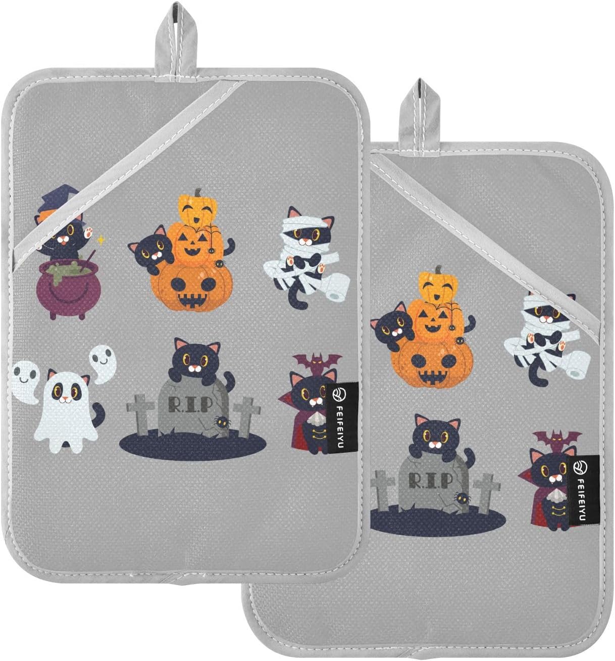 Trick or Treat Perfect Pair Halloween-Themed Heat-Resistant Potholders