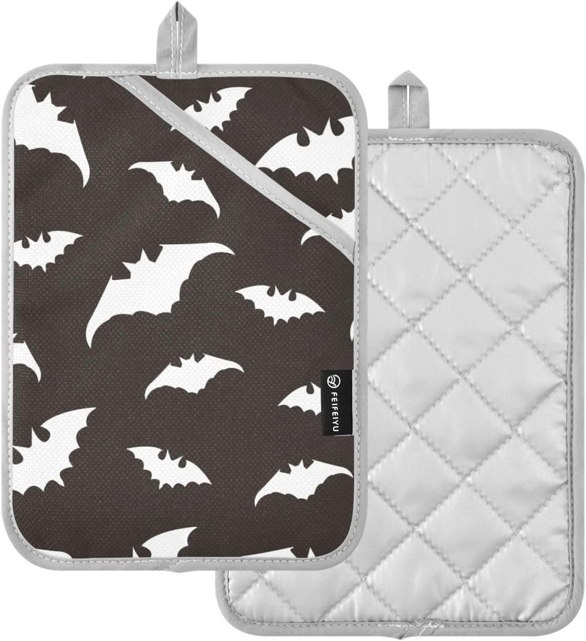 GAIGEO Halloween Bats Potholders Set