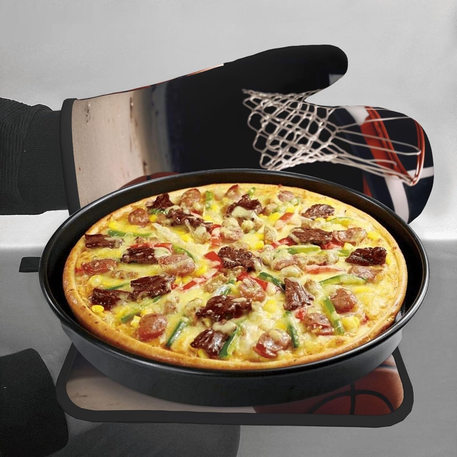 Experience the Heat Oven Mitts Pot Holders Set by Quopvn