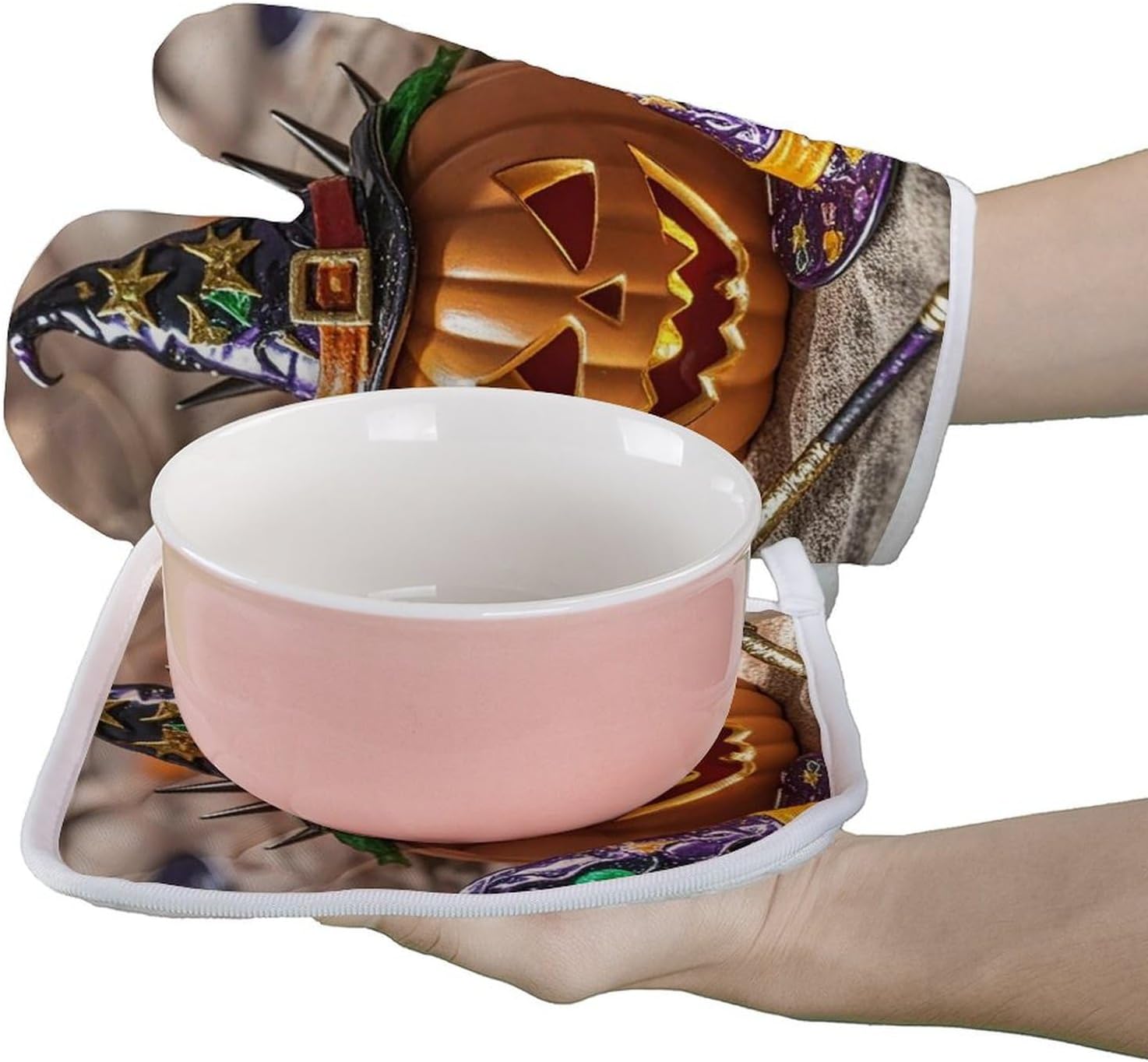 EKYOSHCZ Halloween Witch Hat Oven Mitts Set of 2