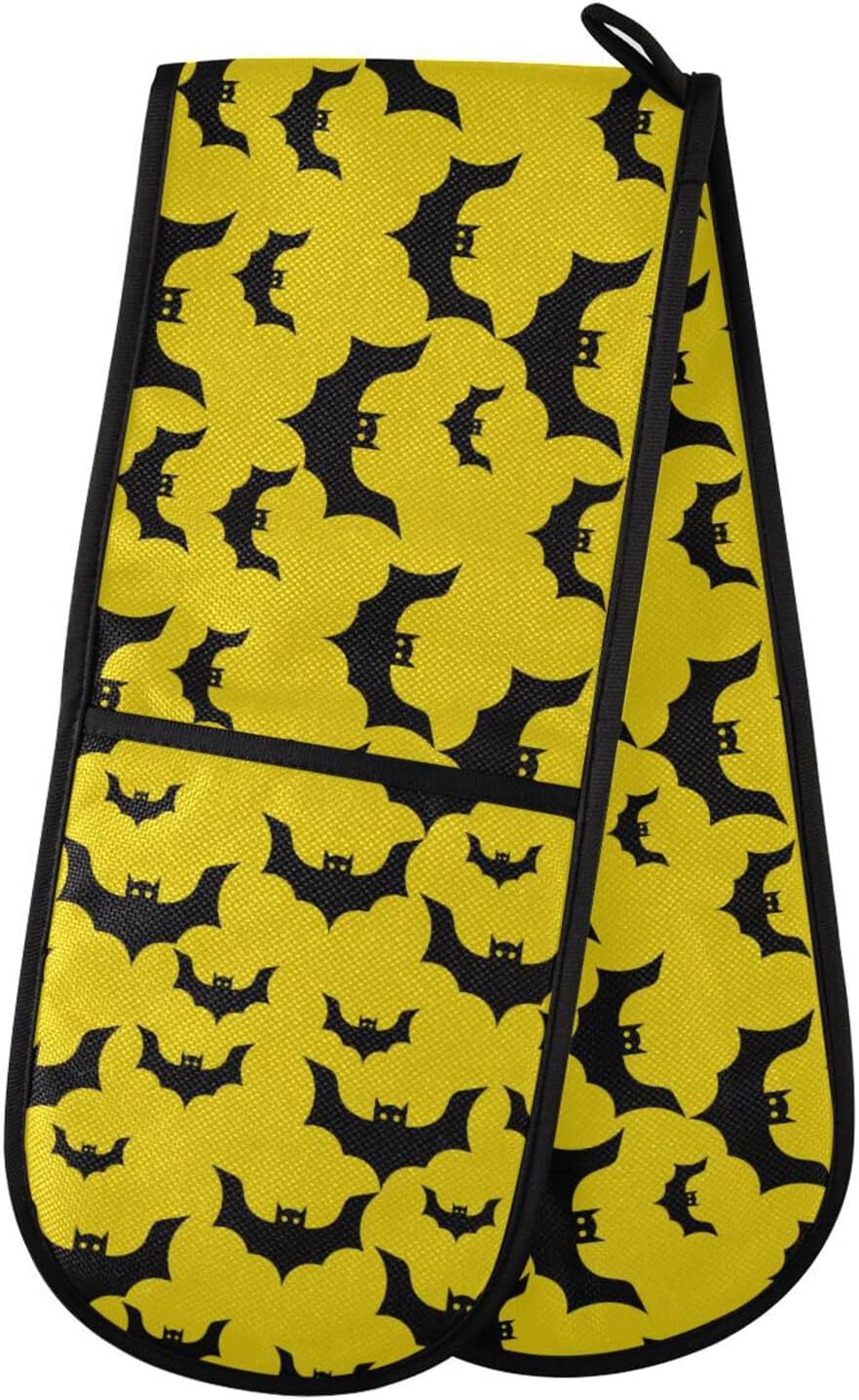 Fygkptb Halloween Flying Bats Oven Mitts