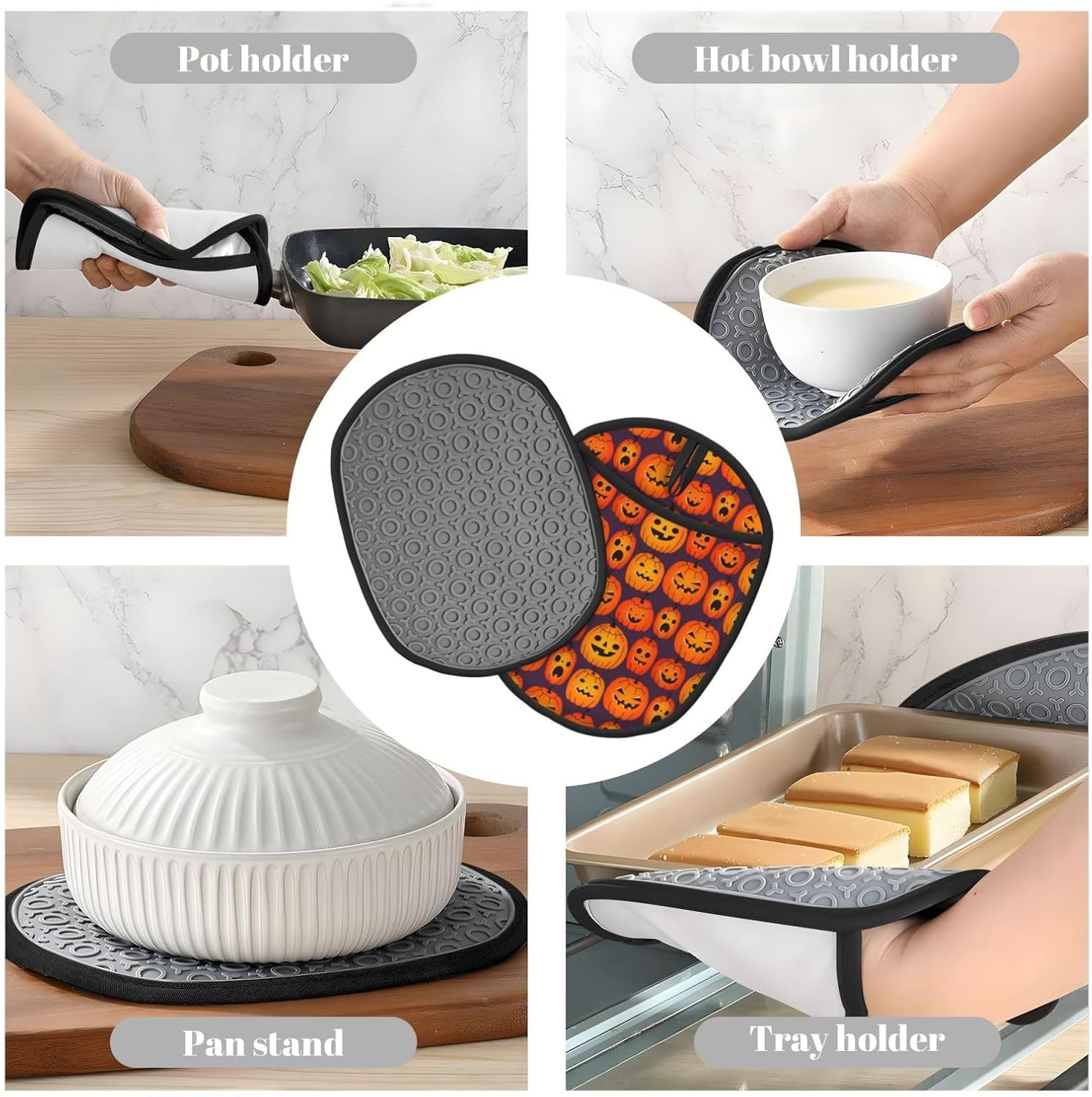 Halloween Funny pumpkin _Ghost_ Silicone Pot Holders