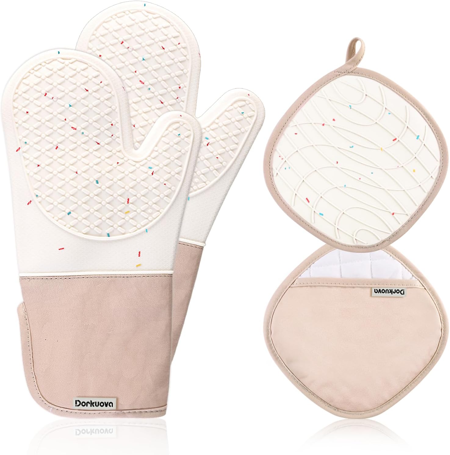 Dorkuova Oven Gloves Heat-Resistant Kitchen Mitts