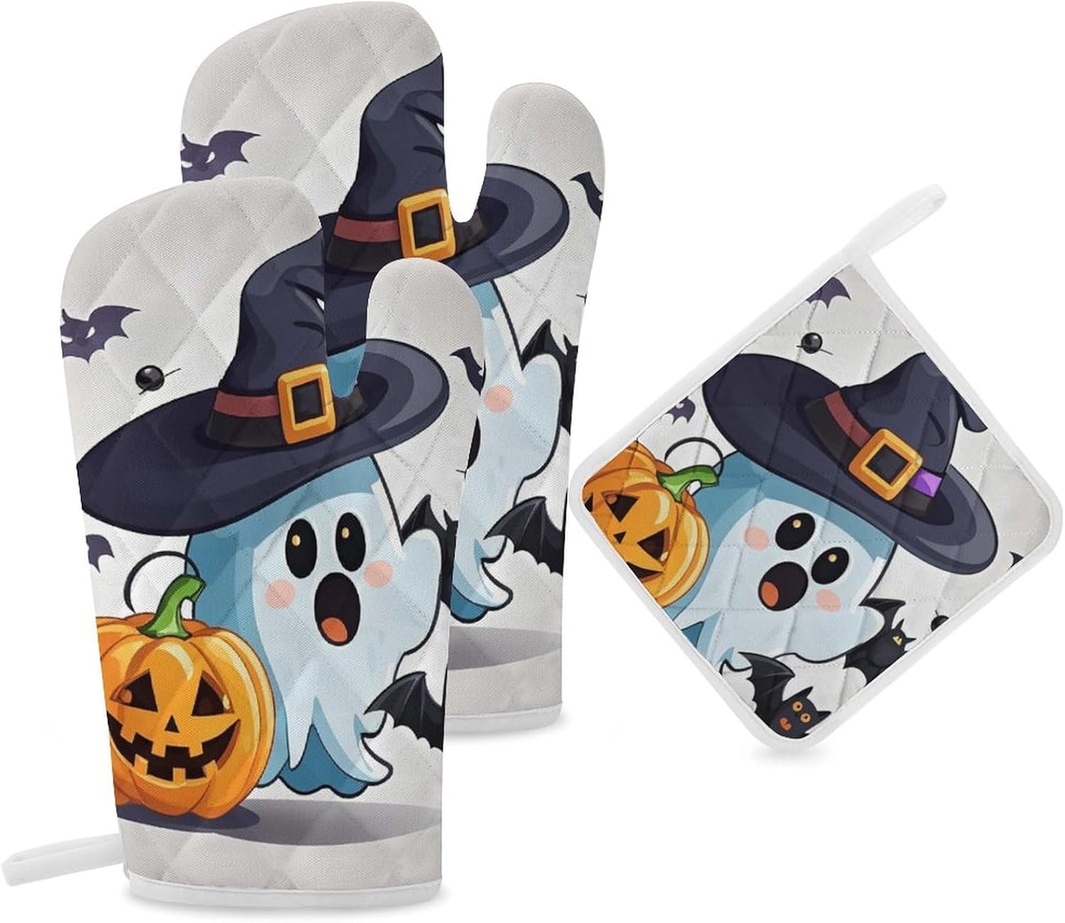 scematician Halloween Ghost Oven Mitts Set Cooking Comfort You Can Count On