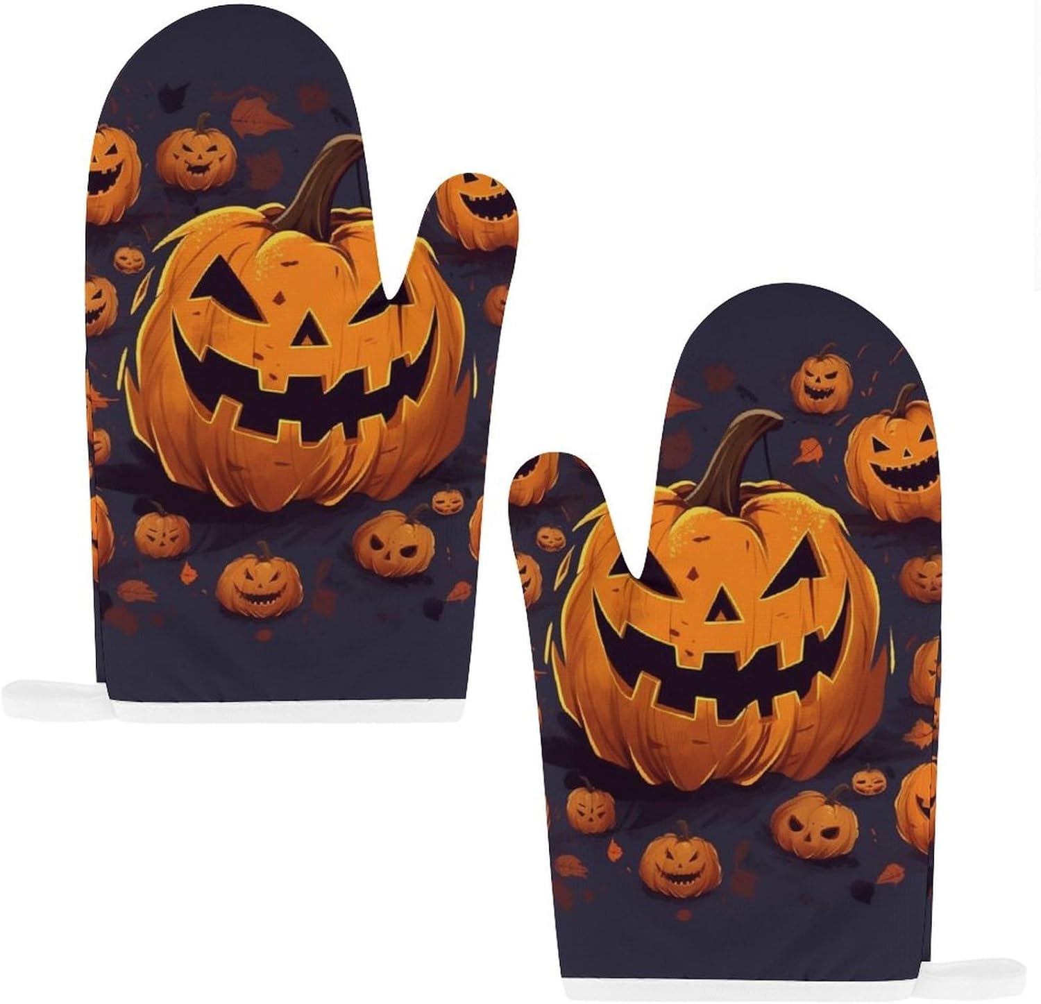 Halloween Pumpkin Oven Mitts Pot Holders Set for Cooking