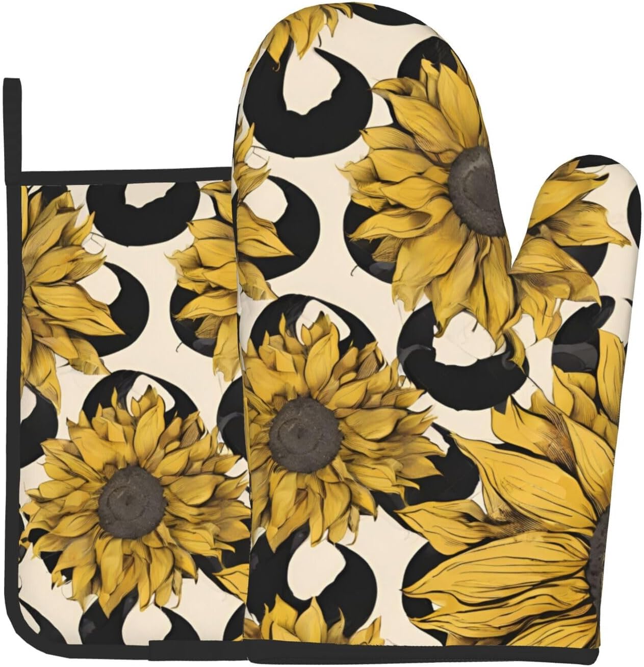 Sunflower Oven Mitts Set - 2-Piece Heat-Resistant KitchenP_globes