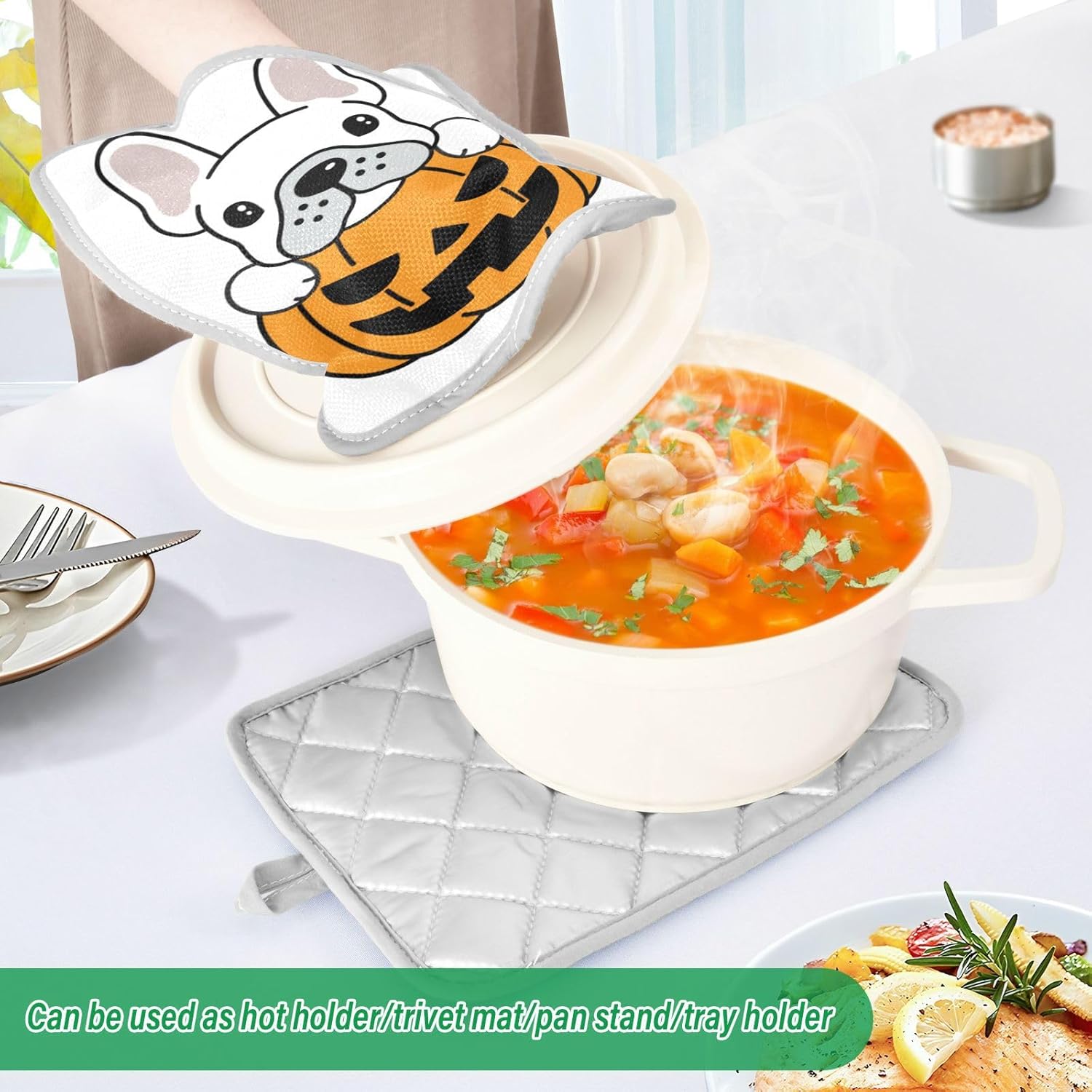 Pumpkin Pot Holder Set for Halloween