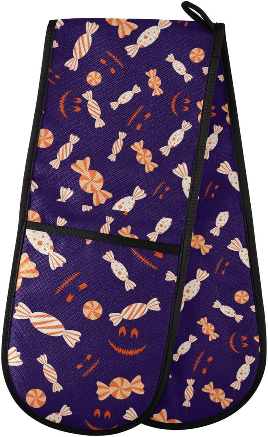 Double Oven Mitts Halloween Heat-Resistant Oven Glove