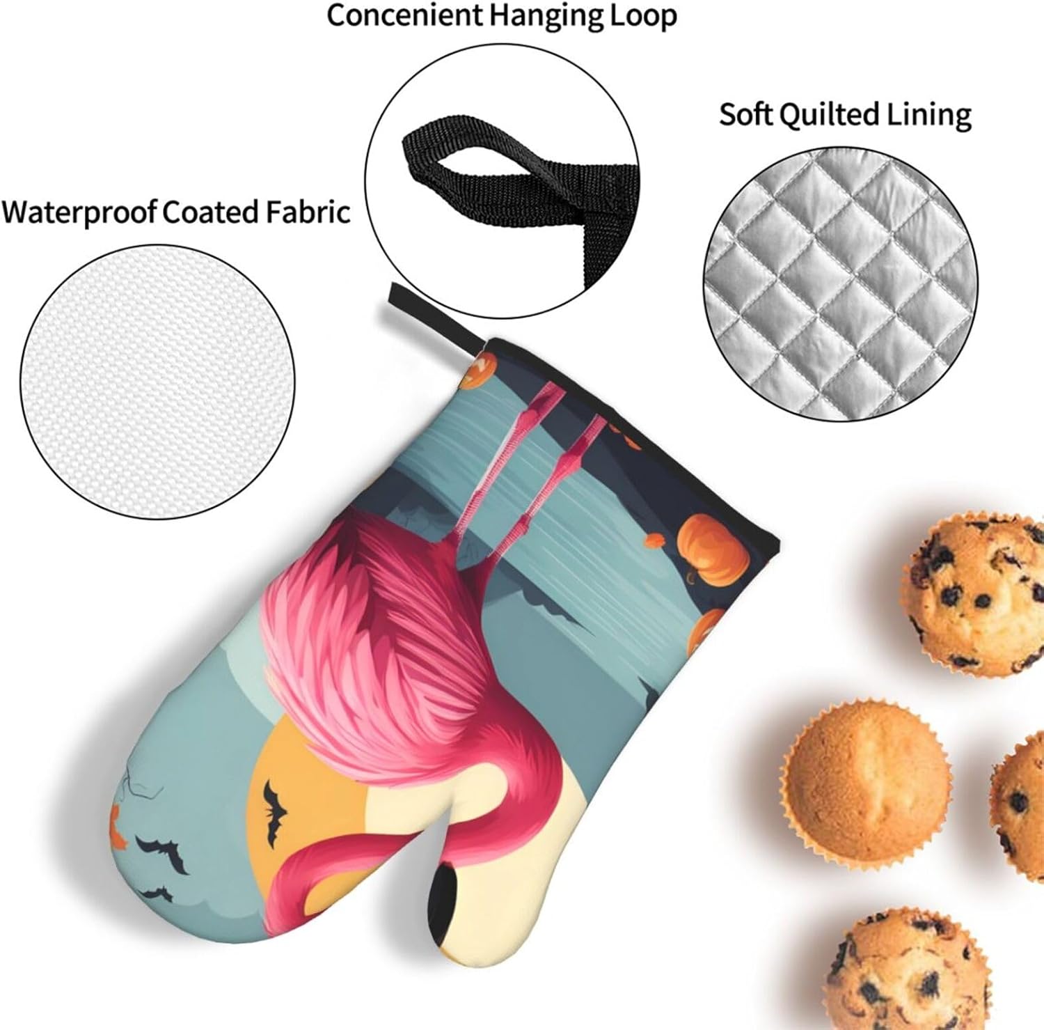 Perfect for Cooking Durable Halloween-Style Oven Mitts and Pot Holder Set