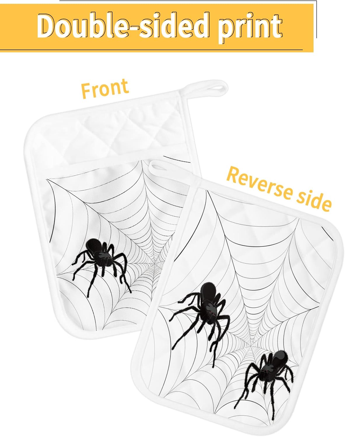 Halloween Spooky Cobweb Pot Holder Set trick or treat